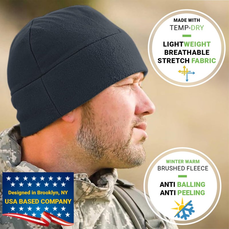 Temple Tape Tactical Fleece Watch Cap Beanie â€“ Skull Cap Fleece Hat - Graphite Grey - One Size (Fits Most Heads) - Image 2